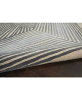 Nourison Home Symmetry SMM06 Ivory and Gray 3'9" x 5'9" Area Rug