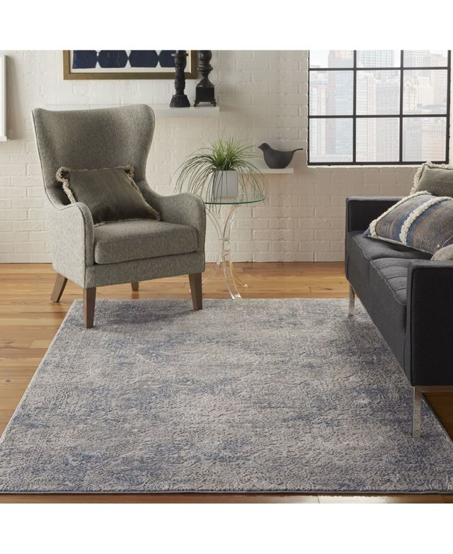 Nourison Home Rustic Textures RUS09 Ivory and Mist 3'11" x 5'11" Area Rug