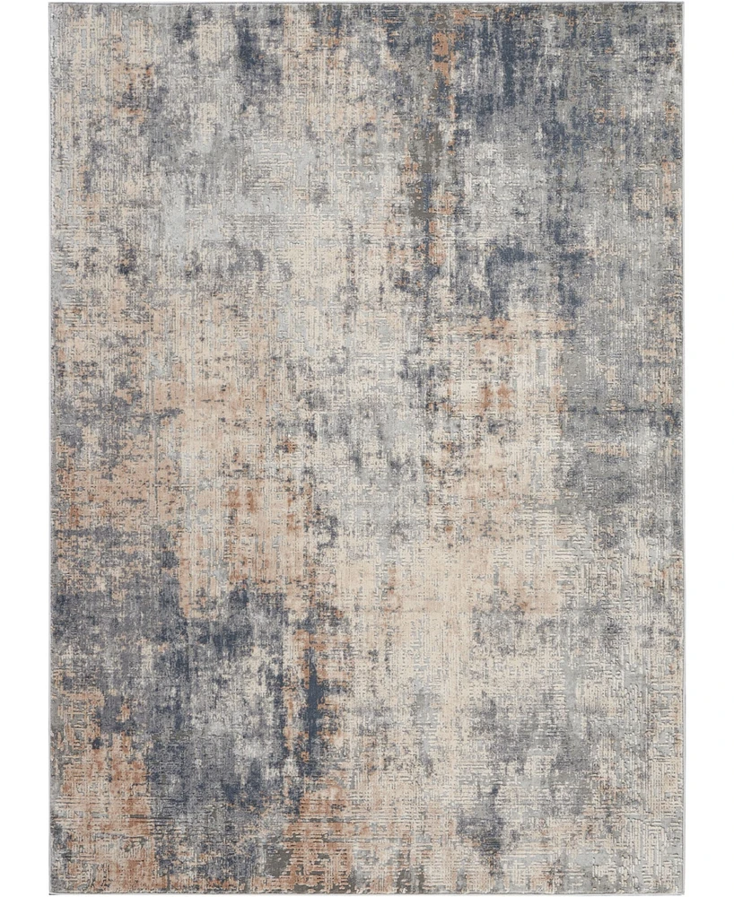 Nourison Home Rustic Textures RUS01 Gray and Beige 3'11" x 5'11" Area Rug