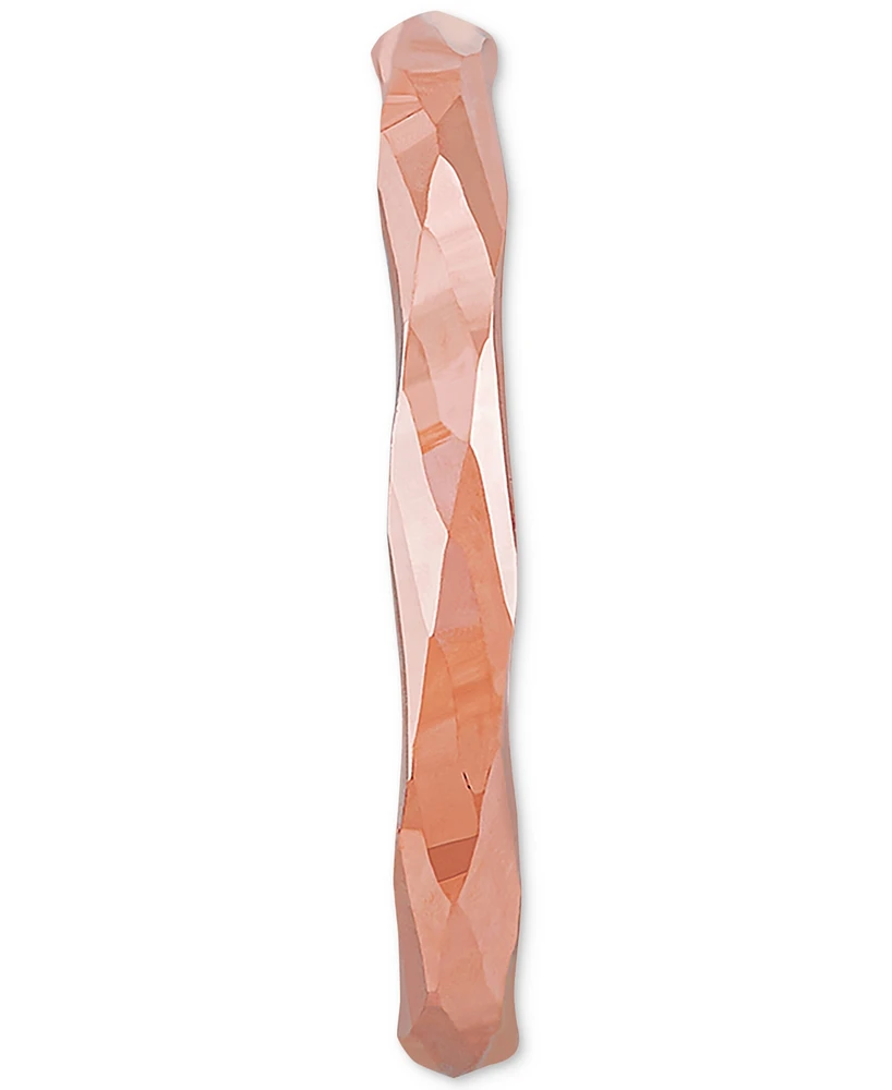 Polished Twist-Look Band 10k Gold, Rose Gold & White