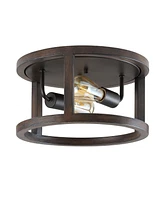 Jonathan Y Atelier 2-Light Rustic Industrial Led Flush Mount