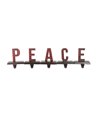 Northlight Buffalo Plaid Peace Christmas Stocking Holder