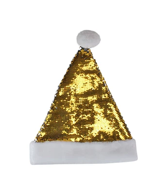 Northlight Reversible Sequined Christmas Santa Hat with Faux Fur Cuff