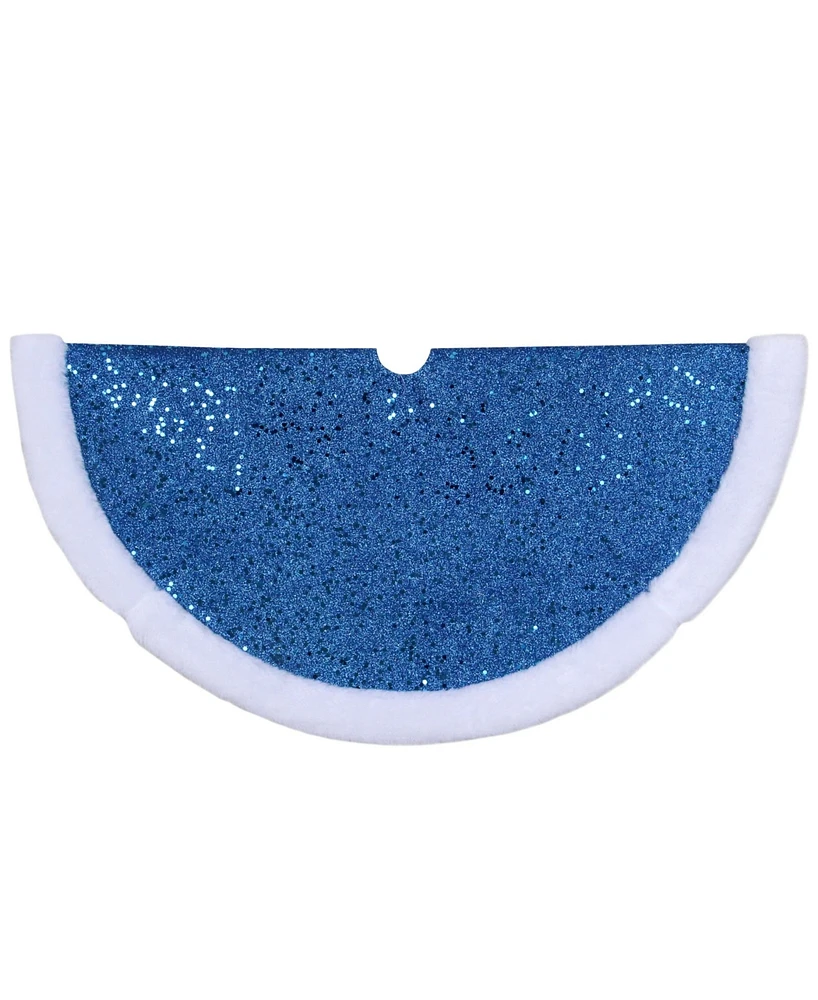 Northlight Glitter Mini Christmas Tree Skirt with Faux Fur Trim