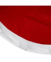 Northlight Quilted Christmas Tree Skirt with Faux Fur Trim