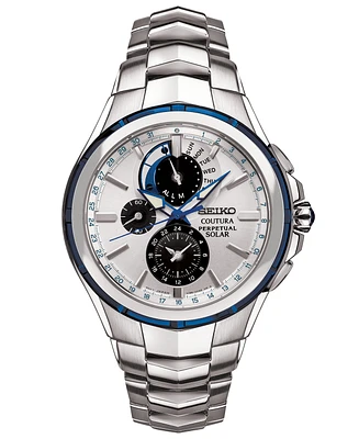 Seiko Men's Solar Coutura Chronograph Stainless Steel Bracelet Watch 44mm