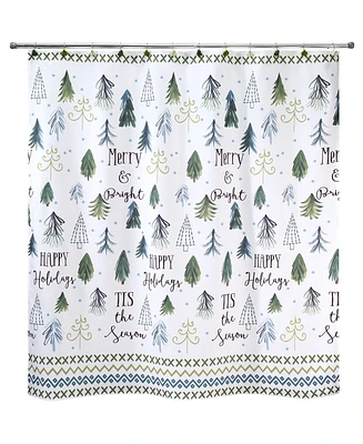 Avanti Christmas Trees Holiday Printed Shower Curtain, 72" x 72"