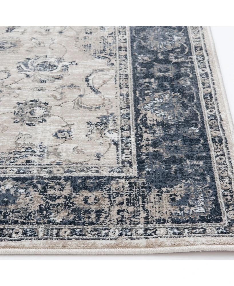 Closeout! Portland Textiles Alexia Oriel Bone 5' x 7'3" Area Rug