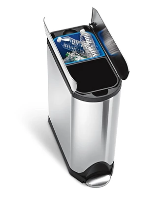 simplehuman 40 Liter Butterfly Lid Recycling Kitchen Trash Can