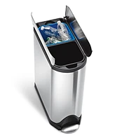 simplehuman 40 Liter Butterfly Lid Recycling Kitchen Trash Can