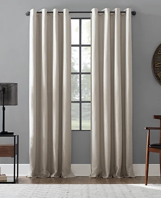 Linen Blend Blackout Grommet Top Curtain