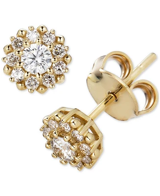 Diamond Halo Stud Earrings (1/3 ct. t.w.) in 14k Gold