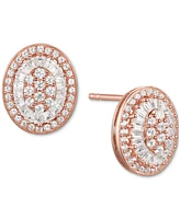 Diamond Baguette Oval Stud Earrings (1/2 ct. t.w.) 14k Gold , White or Rose