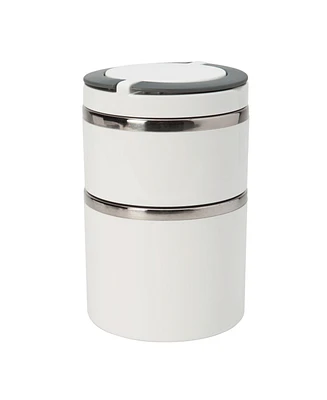 Kitchen Details 2 Tier Round Twist Stainless Steel Insulated Lunch Box