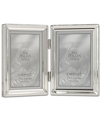 Metal Double Picture Frame with Inner Beading, 3.5" x 5"