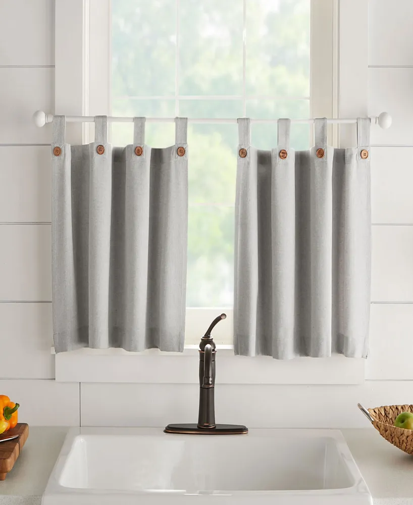 Elrene Home Fashions Tucker Solid Button Window Tier Set