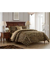 Vcny Home Cheetah Reversible Bed in a Bag 8 Piece Comforter Set, Twin Xl