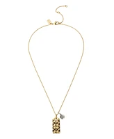 Coach Quilted C Tag Pendant Necklace