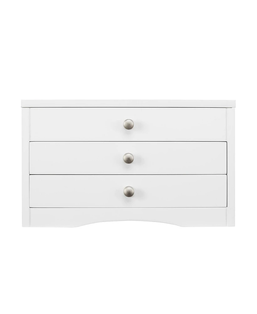 Pko Inc. Classic Lift Top White Jewelry Box