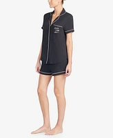 Women's Short Sleeve Modal Knit Notch Pajama Set