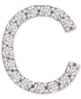Wrapped Diamond Initial Single Stud Earring (1/20 ct. t.w.) in 14k Gold, Created for Macy's
