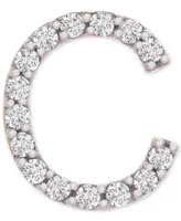 Wrapped Diamond Initial Single Stud Earring (1/20 ct. t.w.) in 14k Gold, Created for Macy's