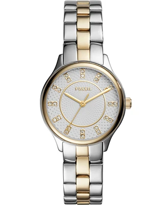 Fossil Women's Modern Sophisticate Three Hand Two Tone Stainless Steel Watch 30mm