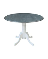 42" Dual Drop Leaf Dining Table with 4 Madrid Ladderback Chairs, 5 Piece Dining Set