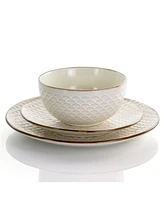 Elama Honey 16 Pc. Dinnerware Set, Service for 4
