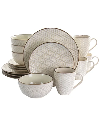 Elama Honey 16 Pc. Dinnerware Set, Service for 4