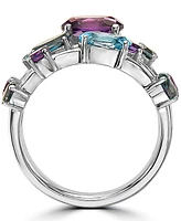 Effy Multi-Gemstone Triple Row Statement Ring (3-3/4 ct. t.w.) in Sterling Silver