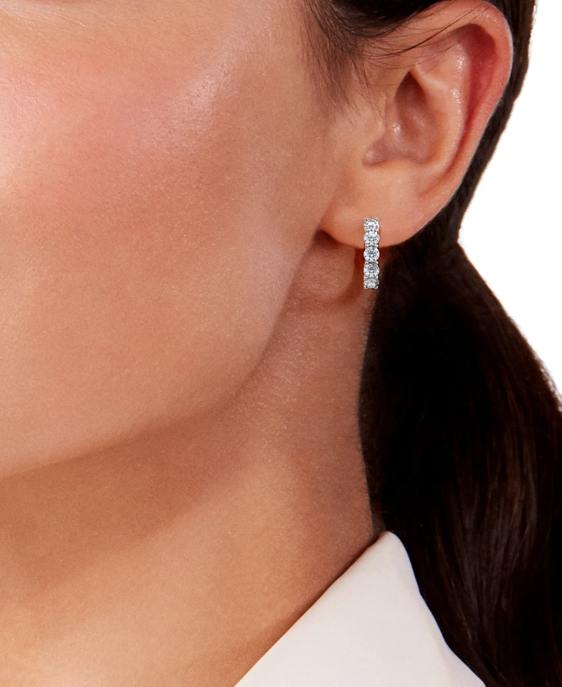 Portfolio by De Beers Forevermark Diamond Extra Small Hoop Earrings (3/4 ct. t.w.) in 14k White Gold, 0.385"