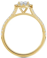 Portfolio by De Beers Forevermark Diamond Halo Pave Band Engagement Ring (1/2 ct. t.w.) in 14k Gold