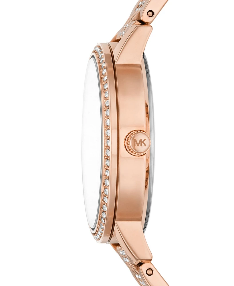 Michael Kors Women's Melissa Rose Gold-Tone Stainless Steel Bracelet Watch 35mm