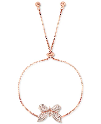 Cubic Zirconia Pave Butterfly Bolo Bracelet