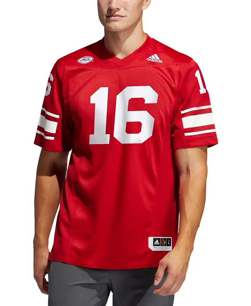 Men's #16 Red Louisville Cardinals Premier Strategy Football Jersey