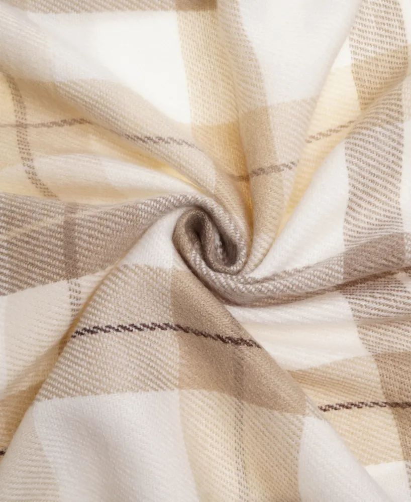 Happycare Textiles Yarn-Dyed Woven Plaid Fringe Throw, 60" x 50"