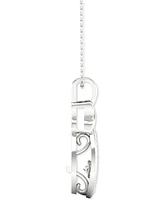 Twinkling Diamond Star Diamond Teardrop Halo 18" Pendant Necklace (1/4 ct. t.w.) in 10k White Gold