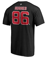 Men's Jack Hughes New Jersey Devils Authentic Stack Name and Number T-shirt