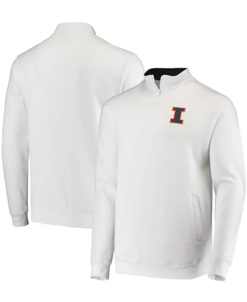 Men's White Illinois Fighting Illini Tortugas Logo Quarter-Zip Jacket