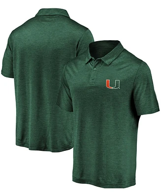 Men's Green Miami Hurricanes Primary Logo Striated Polo