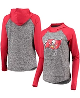Women's Heathered Gray-Red Tampa Bay Buccaneers Championship Ring Pullover Hoodie