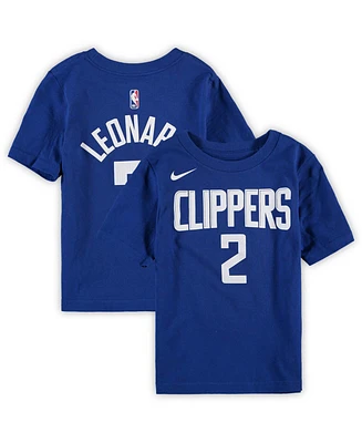 Preschool Girls and Boys Kawhi Leonard Royal La Clippers Team Name Number T-shirt
