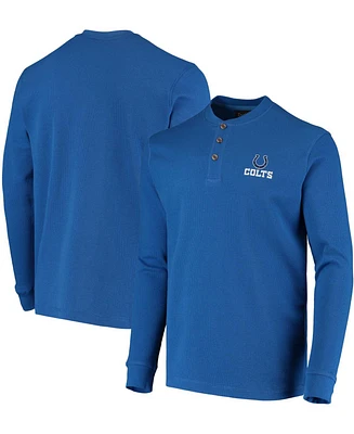 Men's Royal Indianapolis Colts Maverick Thermal Henley Long Sleeve T-shirt