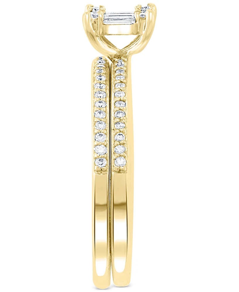 Effy Diamond Baguette Cluster Bridal Set (3/8 ct. t.w.) 14k White or Yellow Gold