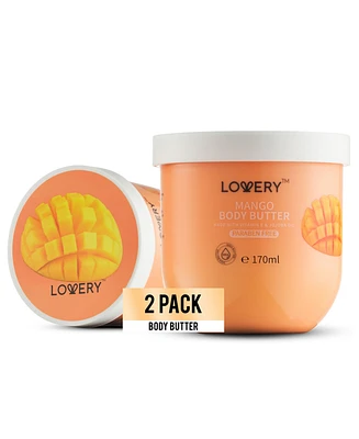 Lovery Mango Whipped Body Butter, 2-Pack Shea Cream Body Care Set