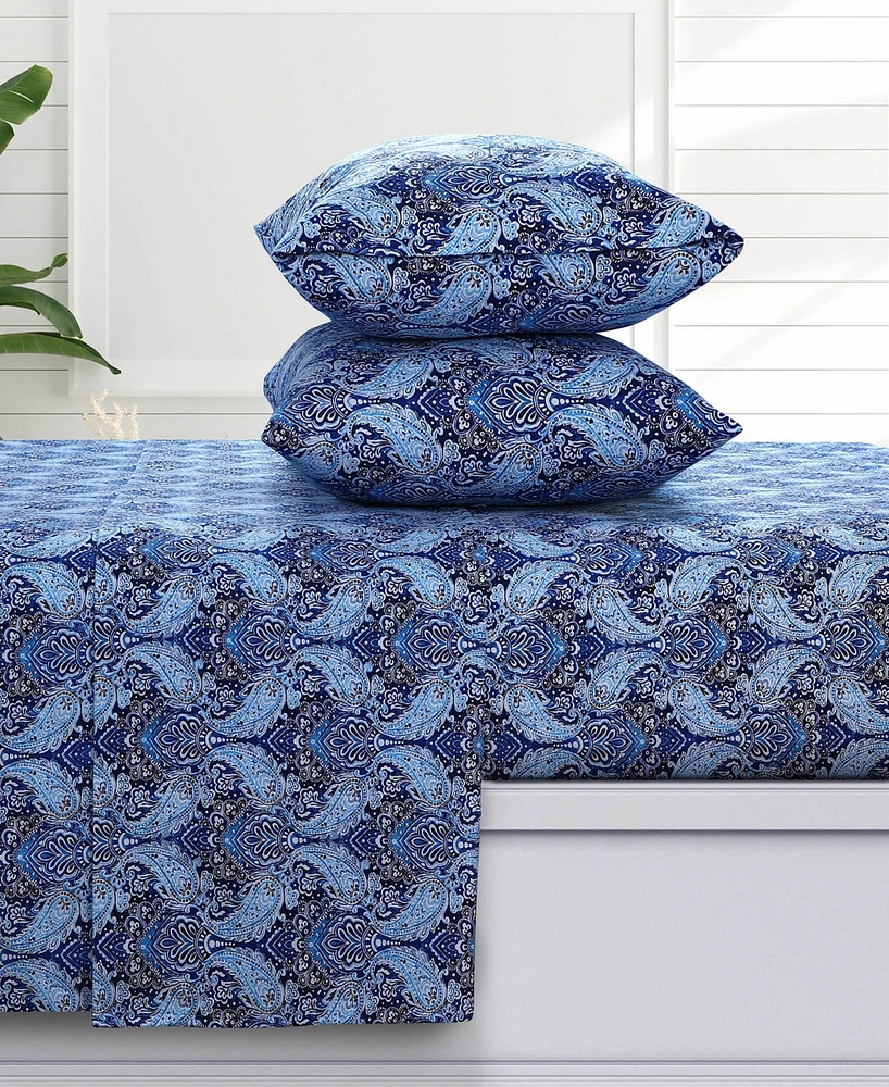 Azores Home Sofi Paisley Extra Deep Pocket Flannel 4-Pc. Sheet Set, California King