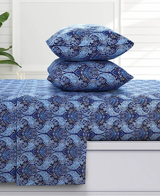 Azores Home Sofi Paisley Extra Deep Pocket Flannel 4-Pc. Sheet Set, California King