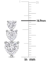 Lab-Grown Moissanite Graduated Heart Stud Earrings (3-1/2 ct. t.w.) in Sterling Silver