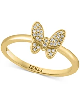 Effy Diamond Butterfly Ring (1/10 ct. t.w.) in Sterling Silver or 14k Gold-Plated Sterling Silver